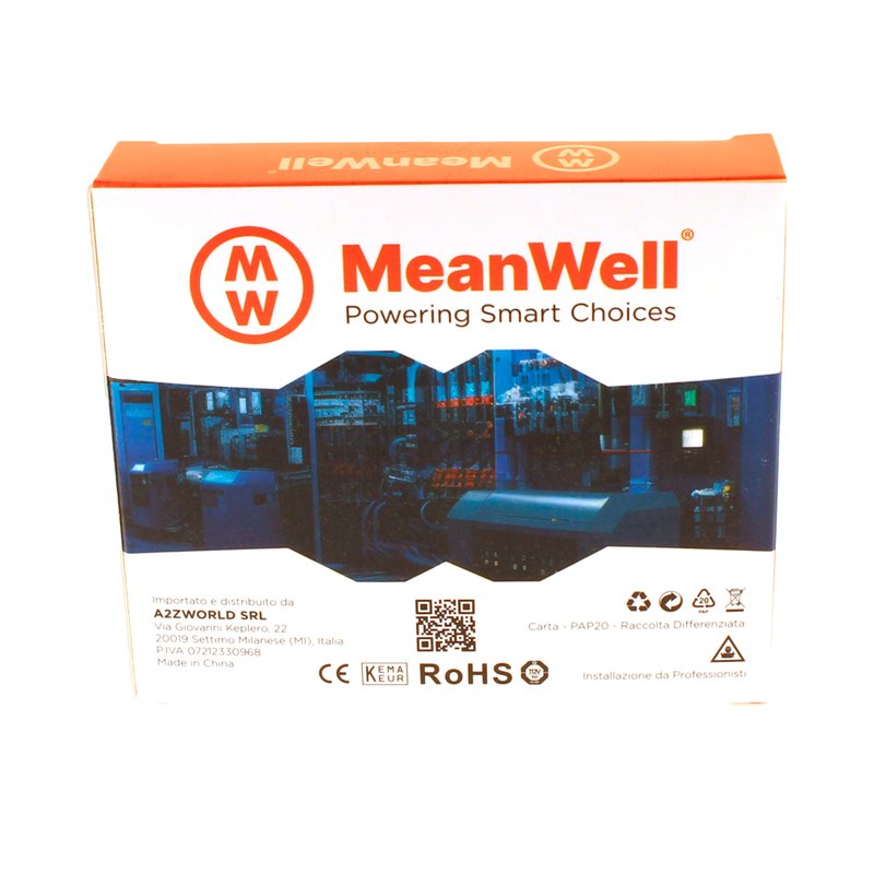 MeanWell RCBO Interruttore Magnetotermico Differenziale Tipo AC Curva C 1P+N 1M 6000A 30mA C25A AC 230V IP20 IEC61009-1