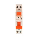 MeanWell RCBO Interruttore Magnetotermico Differenziale Tipo AC Curva C 1P+N 1M 6000A 30mA C32A AC 230V IP20 IEC61009-1