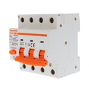 MeanWell RCBO Interruttore Magnetotermico Differenziale Tipo A Curva C 3P+N 4M 6000A 30mA C20A AC 400V IP20 IEC61009-1