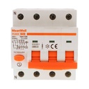 MeanWell RCBO Interruttore Magnetotermico Differenziale Tipo A Curva C 3P+N 4M 6000A 30mA C25A AC 400V IP20 IEC61009-1