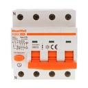 MeanWell RCBO Interruttore Magnetotermico Differenziale Tipo A Curva C 3P+N 4M 6000A 30mA C32A AC 400V IP20 IEC61009-1