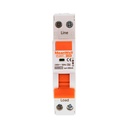 MeanWell RCBO Interruttore Magnetotermico Differenziale Tipo A Curva C 1P+N 1M 6000A 30mA C25A AC 230V IP20 IEC61009-1