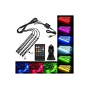 Kit Striscia Barra Led RGB 4X18cm 12V Telecomando IR Sensore Voce Musica Controllo IP67 Per Decorazione Auto Interno Esterno