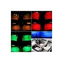 Kit Striscia Barra Led RGB 4X18cm 12V Telecomando IR Sensore Voce Musica Controllo IP67 Per Decorazione Auto Interno Esterno