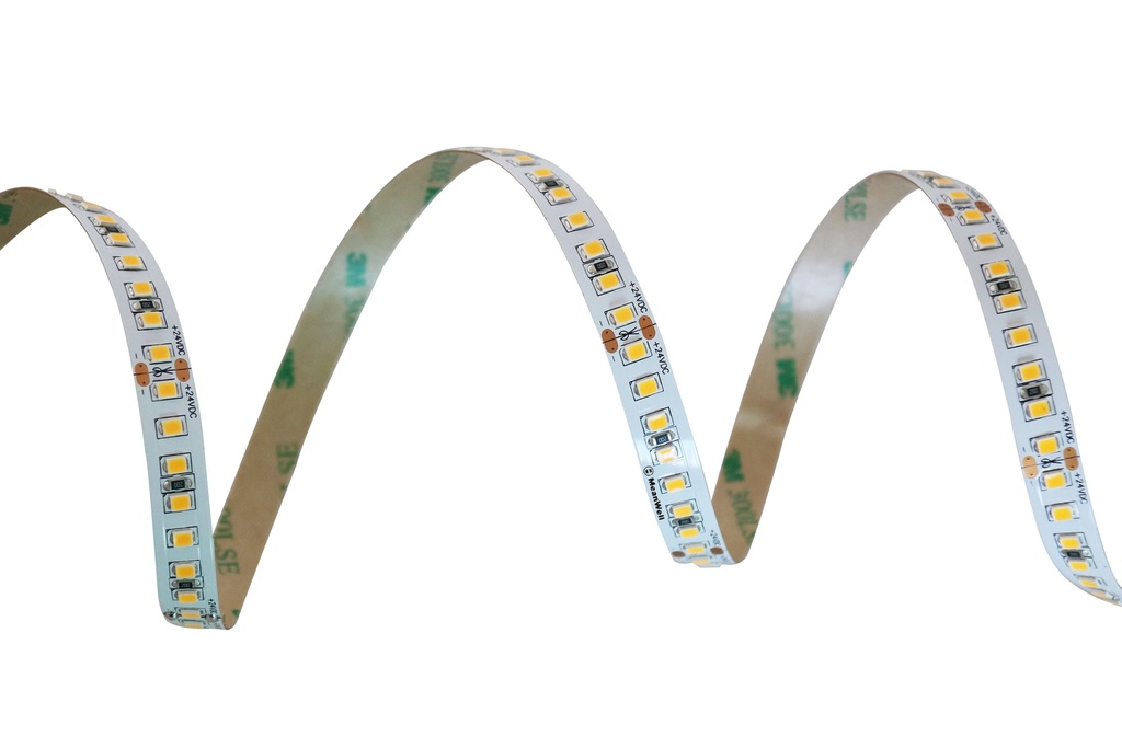 MeanWell Bobina Striscia LED 24V da 10 Metri, 12W/M, Dimmerabile PWM, Tagliabile ogni 5cm, IP20, Efficienza 160lm/W, CRI>80, CE, Larghezza 8mm, 6500K Bianco Freddo