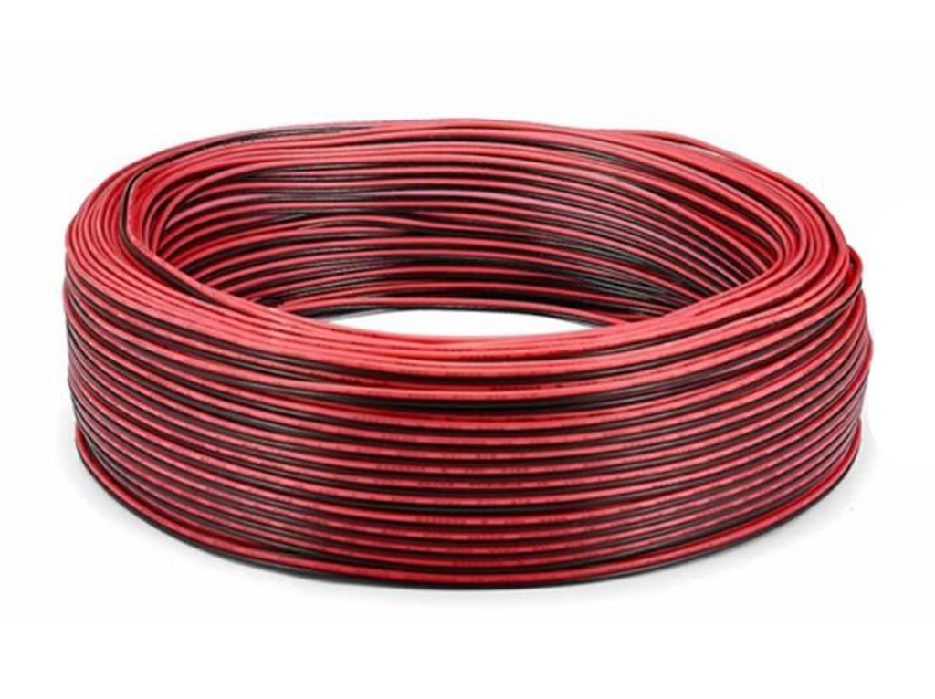 100 Metri Cavo Piattina Rosso Nero 2X0,75mmq Cavo di Prolunga Per Striscia Led Mono Colore