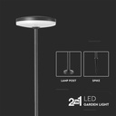 V-TAC Lampada LED da Giardino 12W con Picchetto a Doppio Fissaggio a Terra Colore Antracite, diametro 15 cm, altezza 80 cm, 4000K, IP65 - sku 10426