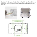 Termostato WIFI Con Meteo Protocollo WIFI 2.4G TUYA, Smart Life Rettagnaolare Compatibile Con Scatola 502 e 503 Riscaldamento Caldaia a Gas Bianco / Nero 5A 95-240V 50/60Hz 1°C 5-45°C 0-45°C <1.5W 131X75X13.6mm IP20