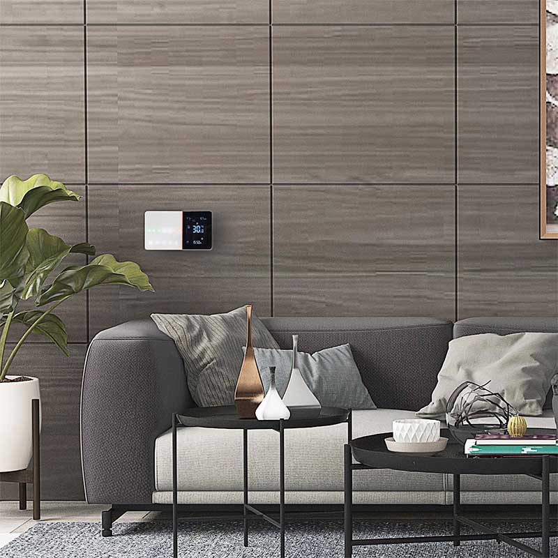 Termostato WIFI Con Meteo Protocollo WIFI 2.4G TUYA, Smart Life Rettagnaolare Compatibile Con Scatola 502 e 503 Riscaldamento Caldaia a Gas Bianco / Nero 5A 95-240V 50/60Hz 1°C 5-45°C 0-45°C <1.5W 131X75X13.6mm IP20