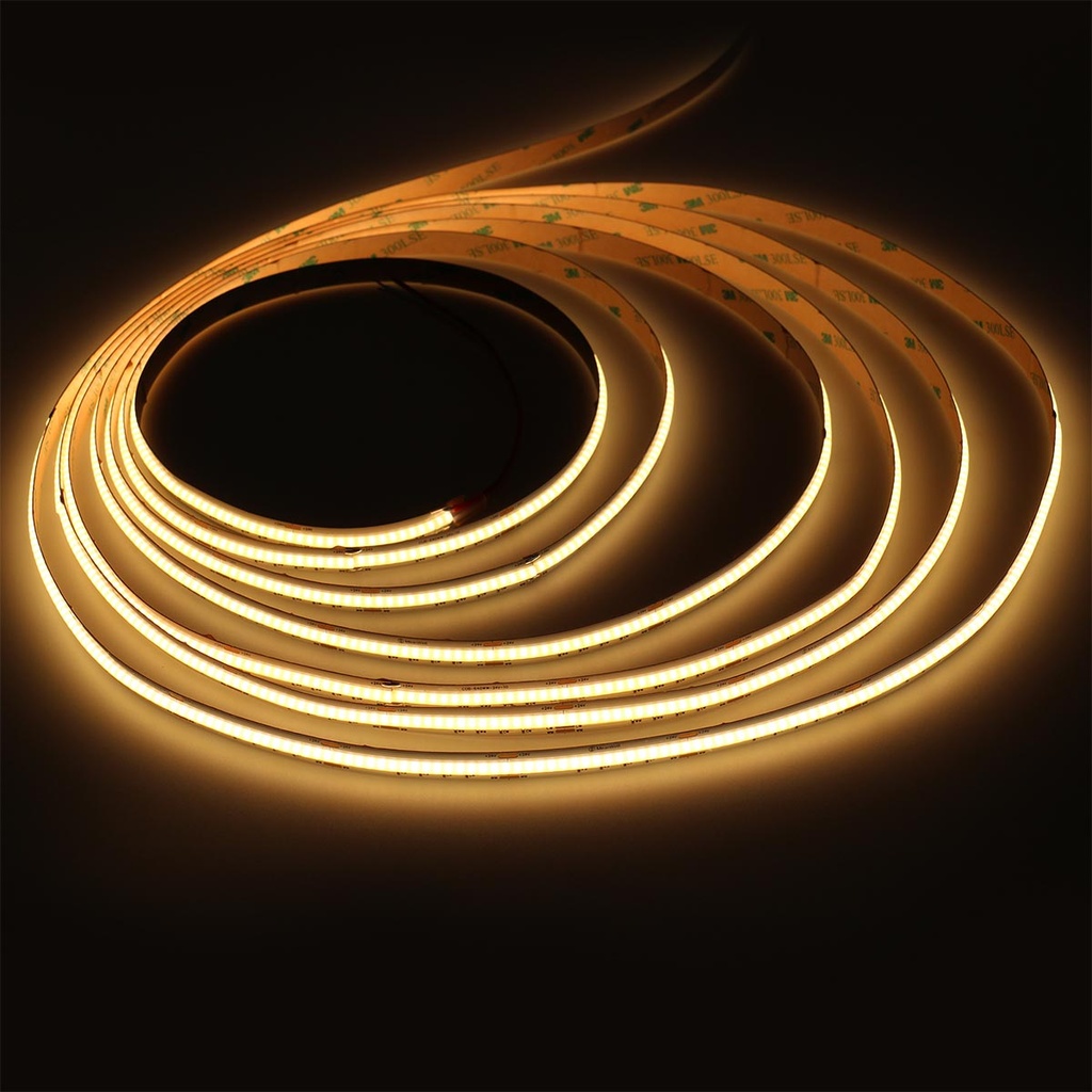 Striscia Led COB 24V 15W/M 120lm/W CRI Ra>90 Angolo 180 Dimmerabile IP20 Sezione Taglio 50mm CCT 2700K-6500K