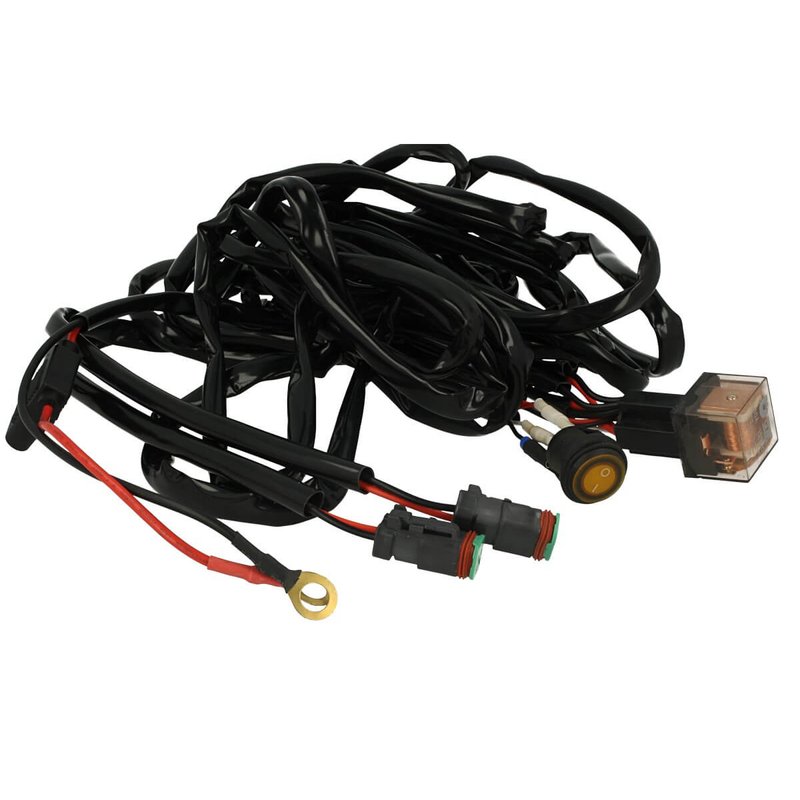 Kit Cablaggio 12V Con Interruttore Rele 80A Fusibile 30A Con Doppio Connettori DT Per Installazione Barra Led Su Jeep Fuoristrada