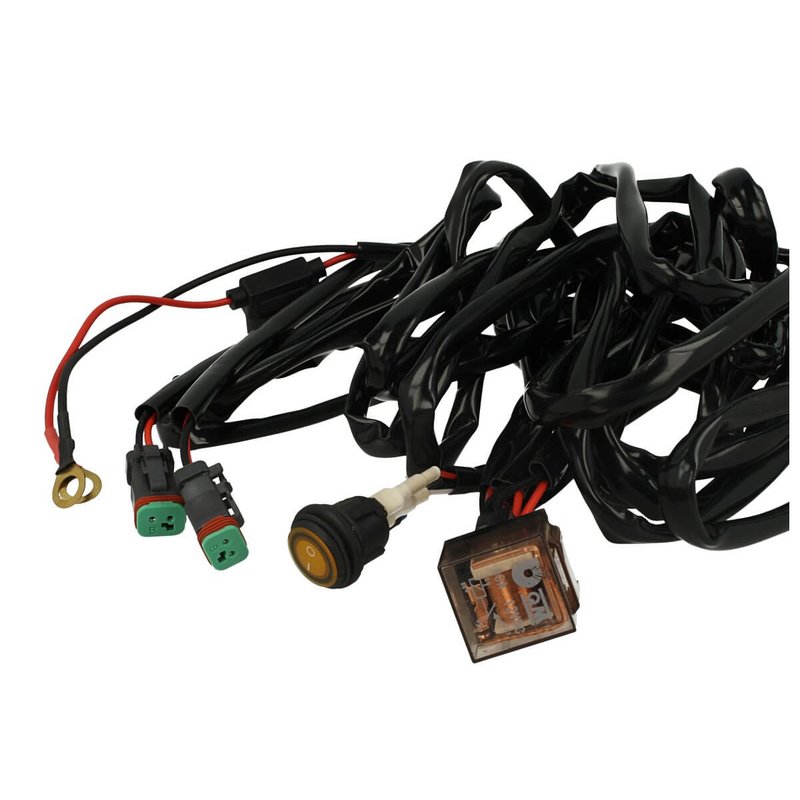 Kit Cablaggio 12V Con Interruttore Rele 80A Fusibile 30A Con Doppio Connettori DT Per Installazione Barra Led Su Jeep Fuoristrada