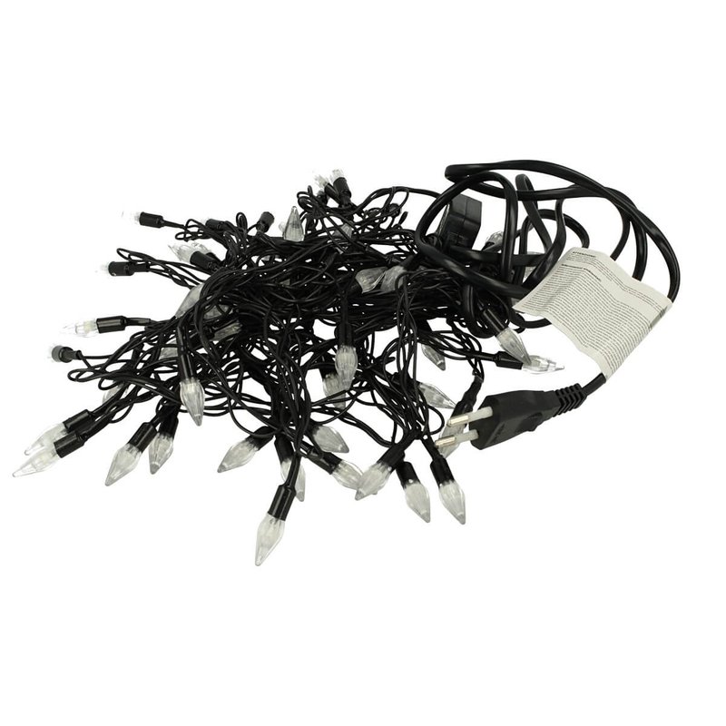 Mini Lucciole 60 Led Multicolori RGB Forma Punta di Frecca Goccia Pioggia Per Natale Festa Decorativa Filo Nero 8,8 metri Uso Interno CS31064