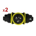 2 Pezzi Connettore Manicotto di Collegamento IP68 Forma T Cavo Raccordo Impermeabile 3 Poli Max Sezione 1,5mmq