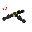 2 Pezzi Connettore Manicotto di Collegamento IP68 Forma T Cavo Raccordo Impermeabile 3 Poli Max Sezione 1,5mmq