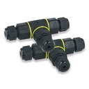 2 Pezzi Connettore Manicotto di Collegamento IP68 Forma T Cavo Raccordo Impermeabile 3 Poli Max Sezione 1,5mmq