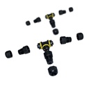 2 Pezzi Connettore Manicotto di Collegamento IP68 Forma T Cavo Raccordo Impermeabile 3 Poli Max Sezione 1,5mmq