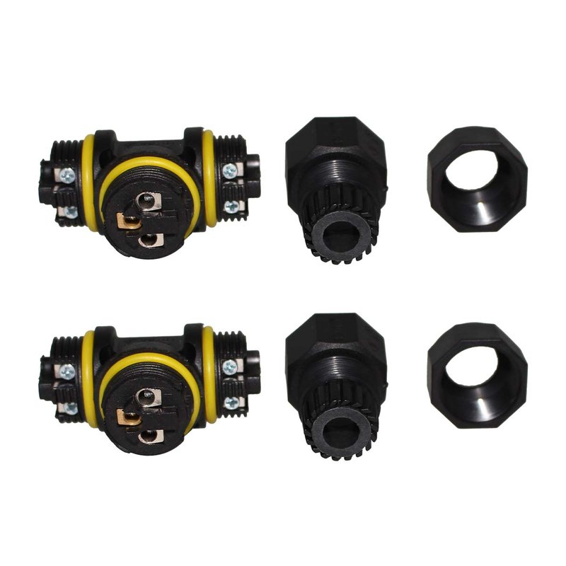 2 Pezzi Connettore Manicotto di Collegamento IP68 Forma T Cavo Raccordo Impermeabile 3 Poli Max Sezione 1,5mmq