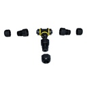 Connettore Manicotto di Collegamento IP68 Forma T Cavo Raccordo Impermeabile 3 Poli Max Sezione 1,5mmq