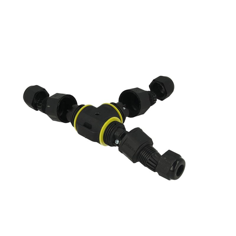 Connettore Manicotto di Collegamento IP68 Forma T Cavo Raccordo Impermeabile 3 Poli Max Sezione 1,5mmq