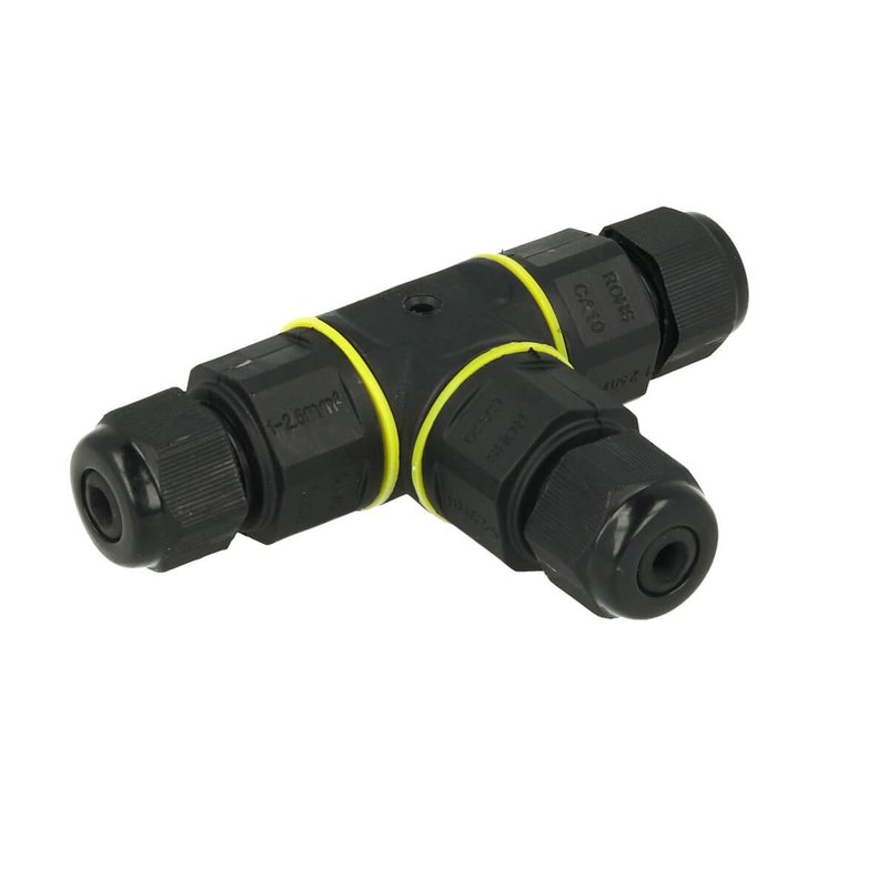 Connettore Manicotto di Collegamento IP68 Forma T Cavo Raccordo Impermeabile 3 Poli Max Sezione 1,5mmq