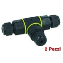 Connettore Manicotto di Collegamento IP68 Forma T Cavo Raccordo Impermeabile 3 Poli Max Sezione 1,5mmq