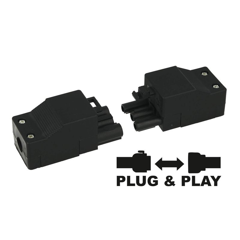 Connettore Innesto Con Pressacavo Montaggio Su Cavo 3 Pin Collegabile Maschio e Femmina Pluggable IP30