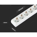 Multipresa Ciabatta Elettrica 5 Posti Schuko Spina Tipo Ibrido F + E Cavo Lunga 1,5 Metri Con Interruttore SKU-8766