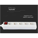 Multipresa Ciabatta Elettrica 5 Posti Schuko Spina Tipo Ibrido F + E Cavo Lunga 1,5 Metri Con Interruttore SKU-8766