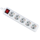 Multipresa Ciabatta Elettrica 5 Posti Schuko Spina Tipo Ibrido F + E Cavo Lunga 1,5 Metri Con Interruttore SKU-8766