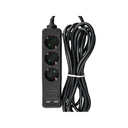 Multipresa Ciabatta Elettrica Con 2 USB e 3 Posti Schuko 10A Cavo Lunga 5 Metri Colore Nero 3X1.5 mmq SKU-8777