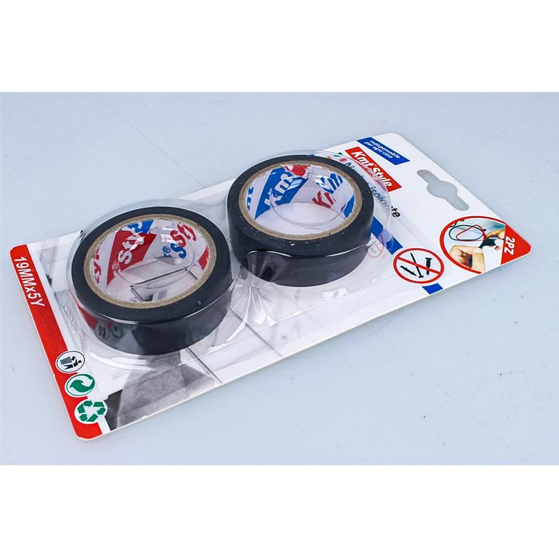 2 Nastri Isolanti Elettrici in PVC 19mm X 5m Colore Nero