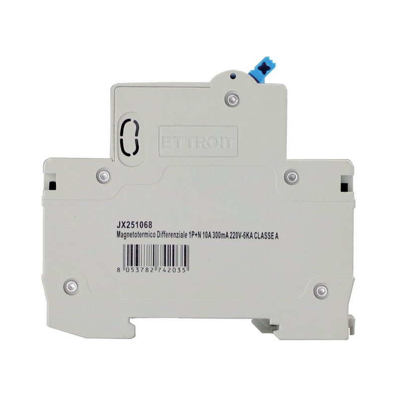 ETTROIT RCBO Interruttore Magnetotermico Differenziale Tipo A Curva C 1P+N 2M 6000A 300mA  C10A  AC 230V IP20 IEC61009-1