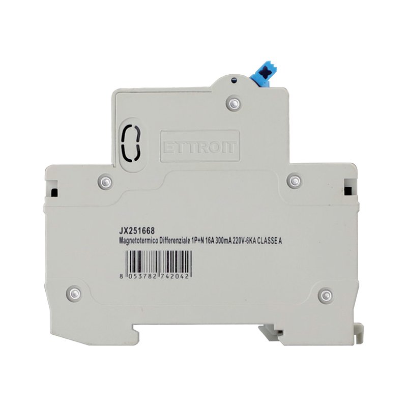 ETTROIT RCBO Interruttore Magnetotermico Differenziale Tipo A Curva C 1P+N 2M 6000A 300mA C16A AC 230V IP20 IEC61009-1