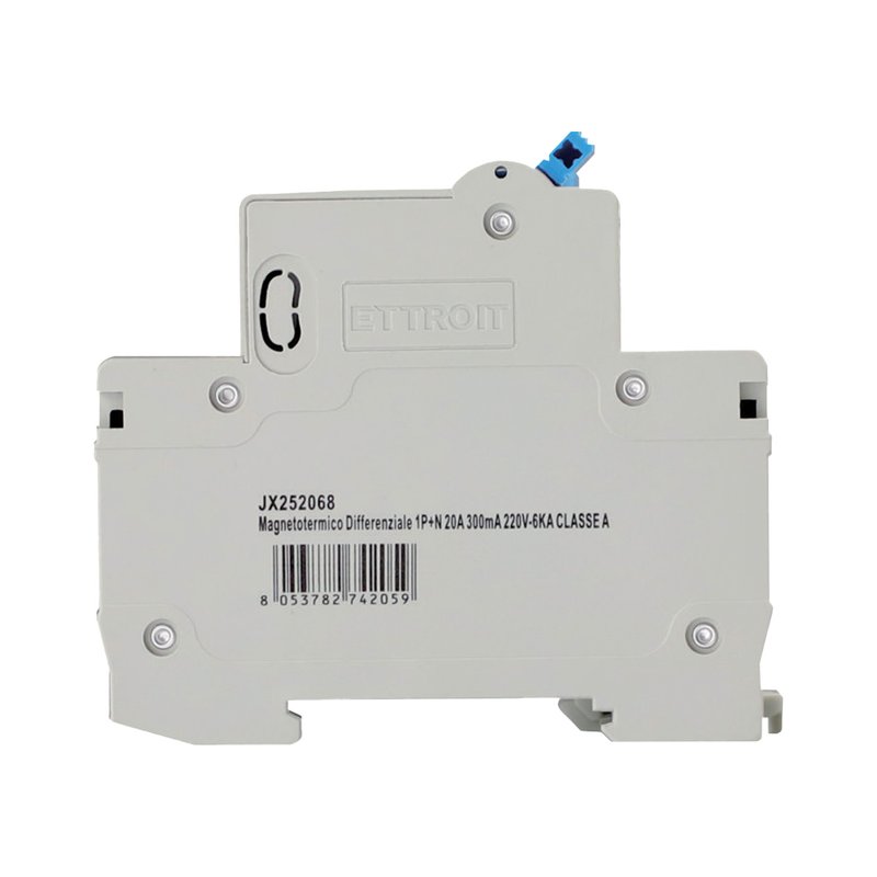 ETTROIT RCBO Interruttore Magnetotermico Differenziale Tipo A Curva C 1P+N 2M 6000A 300mA C20A AC 230V IP20 IEC61009-1