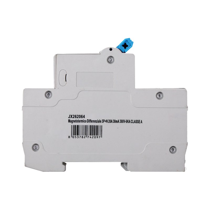 ETTROIT RCBO Interruttore Magnetotermico Differenziale Tipo A Curva C 3P+N 4M 6000A 30mA C20A AC 400V IP20 IEC61009-1