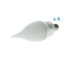 4 PZ Lampade Led E14 4W=40W Bianco Caldo Forma Candela Fiamma Colpo Di Vento