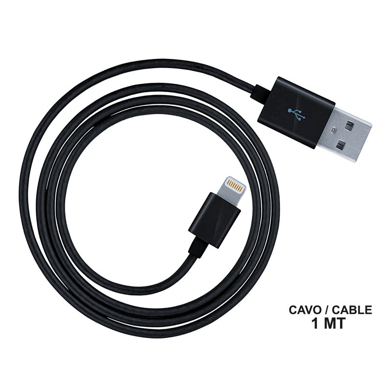 2 Pezzi Cavo USB Dati Ricarica Per Iphone Colore Nero 1 Metro
