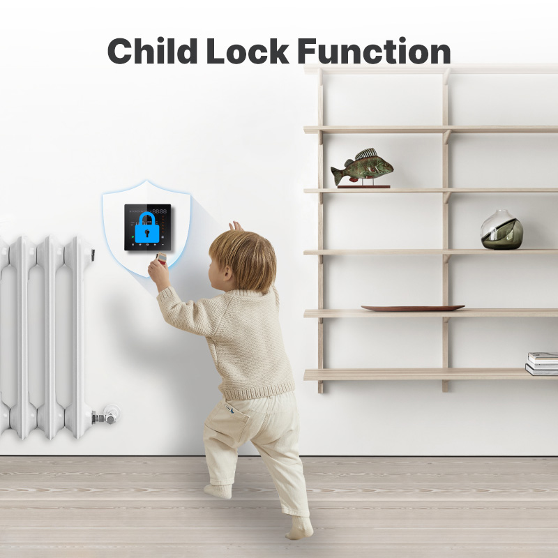 Termostato WIFI Touch Protocollo WIFI 2.4G TUYA, Smart Life Quadrata Compatibile Con Scatola 502 Riscaldamento Caldaia a Gas Riscaldamento Pavimento Con Acqua Nero 3A 100-250V IP20