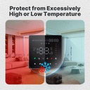 Termostato WIFI Touch Protocollo WIFI 2.4G TUYA, Smart Life Quadrata Compatibile Con Scatola 502 Riscaldamento Caldaia a Gas Riscaldamento Pavimento Con Acqua Nero 3A 100-250V IP20