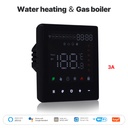 Termostato WIFI Touch Protocollo WIFI 2.4G TUYA, Smart Life Quadrata Compatibile Con Scatola 502 Riscaldamento Caldaia a Gas Riscaldamento Pavimento Con Acqua Nero 3A 100-250V IP20