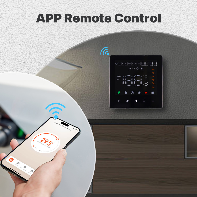 Termostato WIFI Touch Protocollo WIFI 2.4G TUYA, Smart Life Quadrata Compatibile Con Scatola 502 Riscaldamento Caldaia a Gas Riscaldamento Pavimento Con Acqua Nero 3A 100-250V IP20
