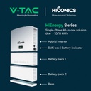Batteria di Accumulo Hiconics HiEnergy (Midea) Aggiuntiva Monofase 5kWh LFP IP65 ad Alta Tensione per espansione Inverter Hiconics HiEnergy Monofase ALL-IN-ONE