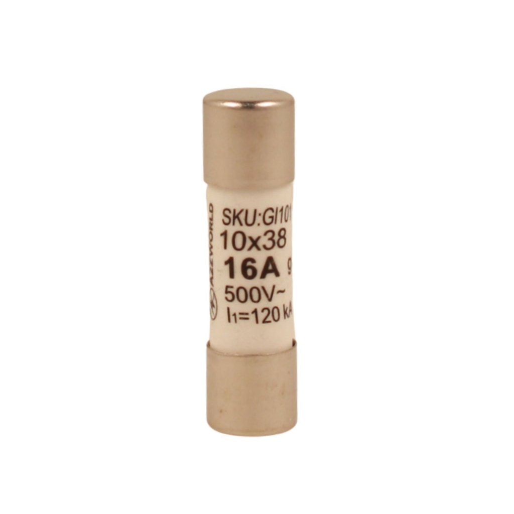 10 Pezzi Fusibili AC 500V AC D10X38mm 16A AC 500V IP20 IEC60269 STI-32D
