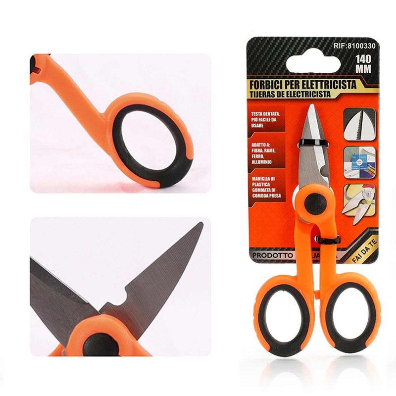 Forbici per Elettricisti 140mm Taglia e Spelacavi Spelafili In Acciaio Inossidabile