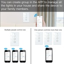 MeanWell Interruttore Da Parete Touch 3 Tasti, WIFI 2.4G+BLE+RF 433MHz, Bluetooth BLE Mesh, TUYA, Smart Life, 10A, AC 90-250V, 50/60HZ, 120X72X38mm, IP20, Bianco, SH9553W