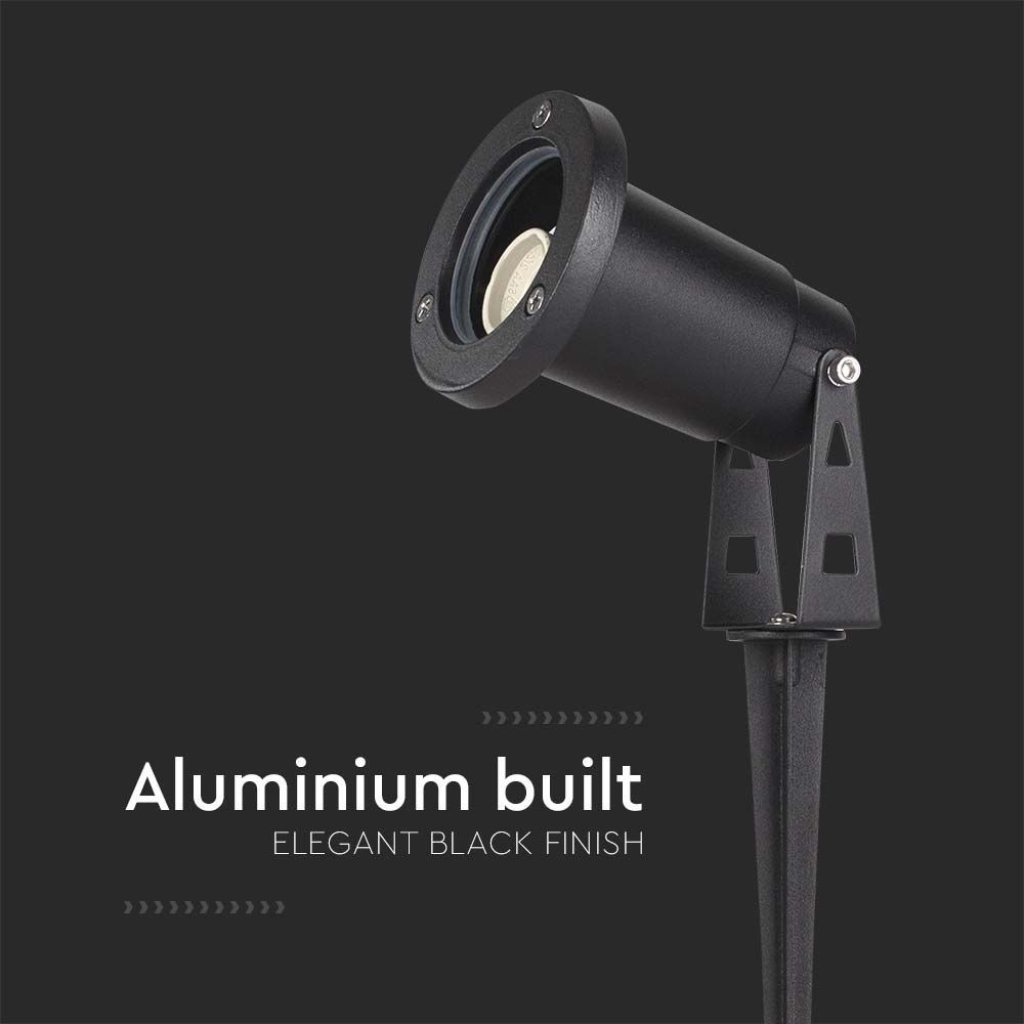 Picchetto in Alluminio con Portalampada GU10 Orientabile 88*75*245mm Colore Nero IP65