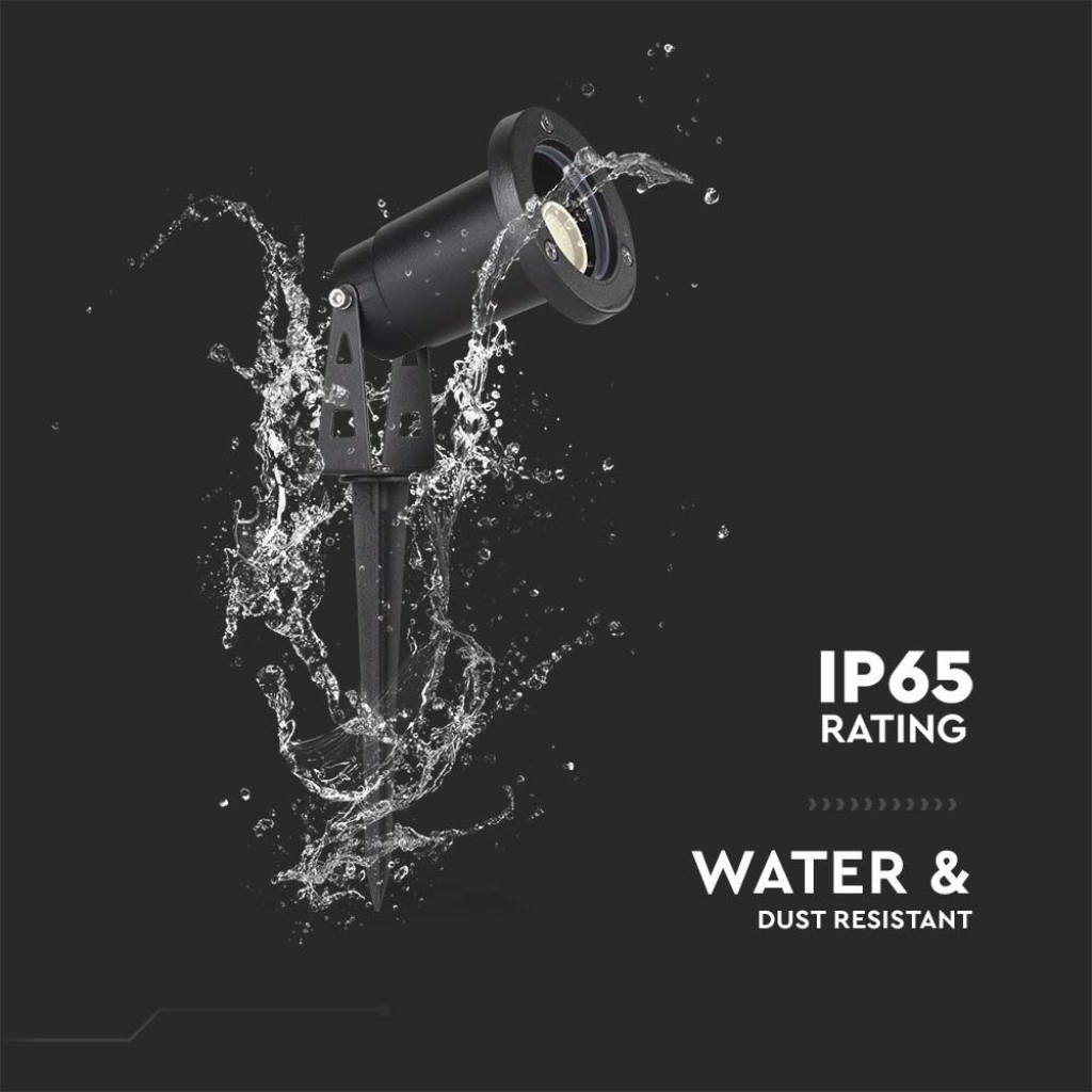 Picchetto in Alluminio con Portalampada GU10 Orientabile 88*75*245mm Colore Nero IP65