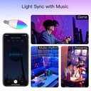 Lampada Led E14, ZigBee 3.0, RGB+CW, TUYA, Smart Life AC 90-250V, 50/60HZ, 6W, 37X106mm, IP20, SHZ61405