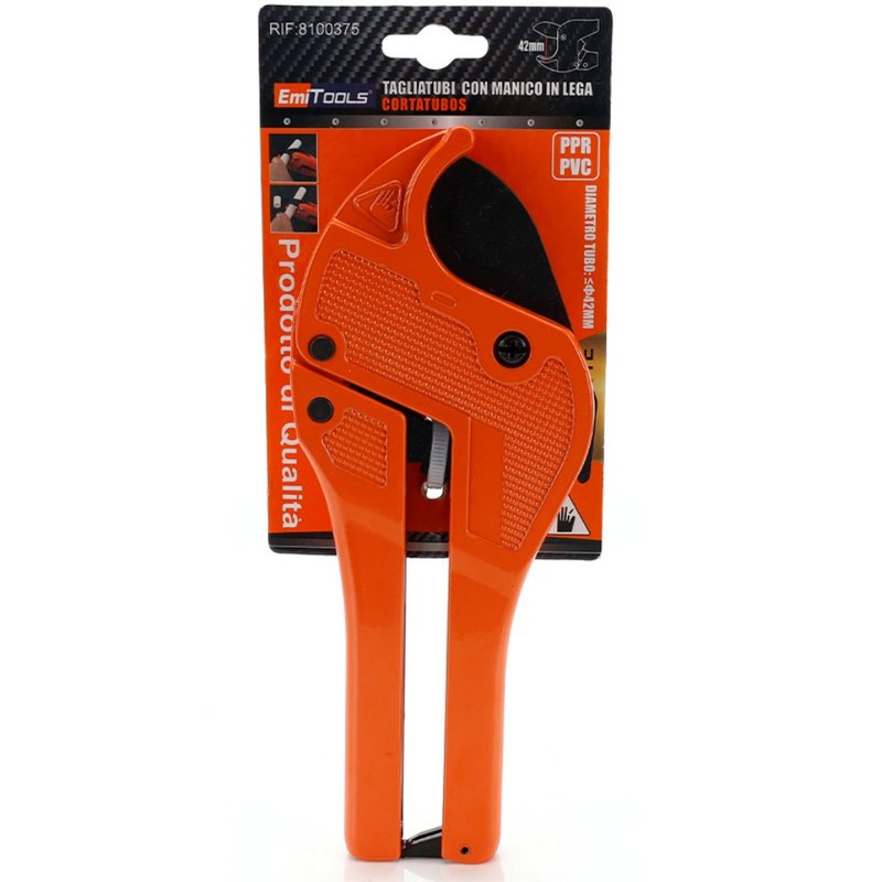 Pinza Tagliatubi A Cricchetto Cesoie Per Tagliare Tubi Con Manico In Lega Lunga 215mm Apertura Massima 42mm
